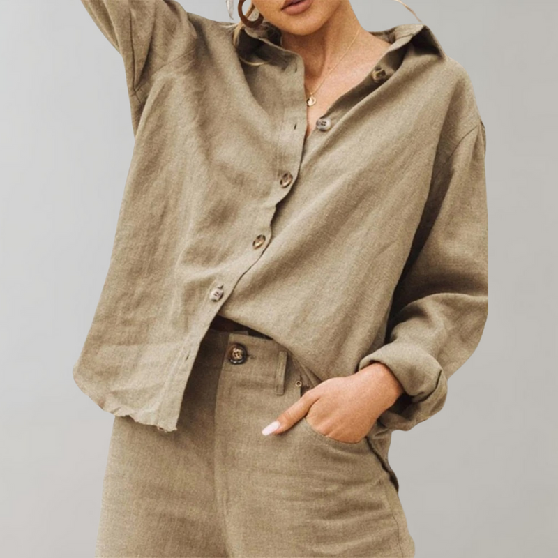 Casual ladies' blouse with button closure – Noëlle