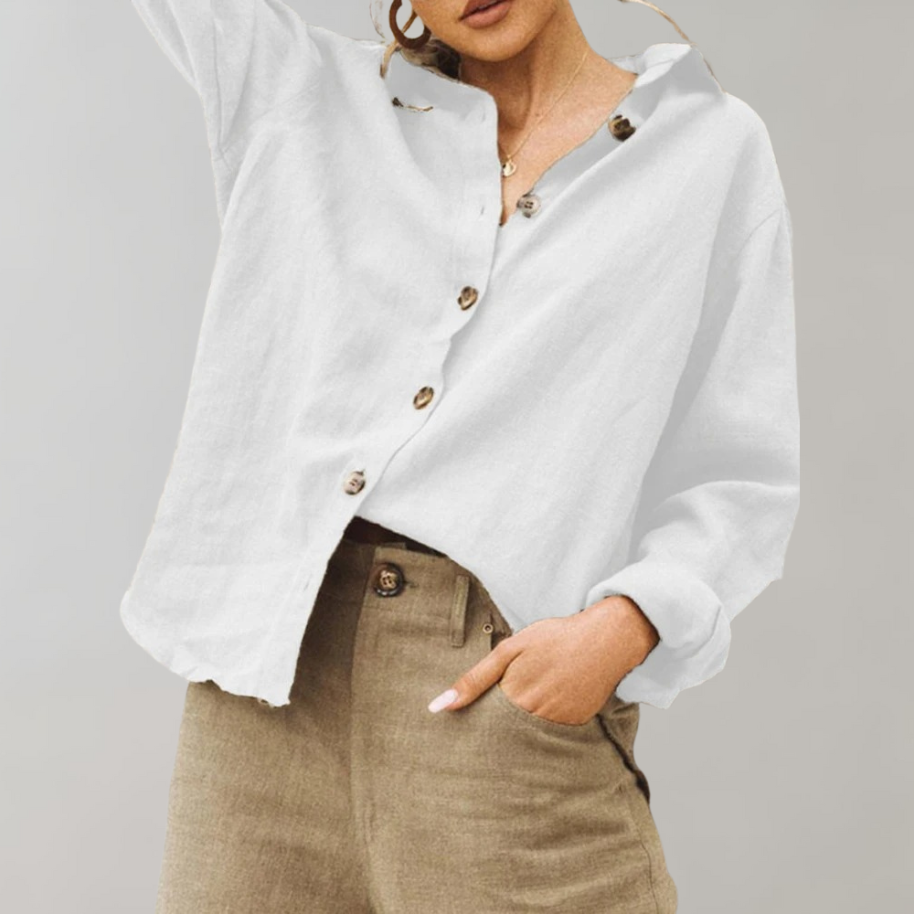 Casual ladies' blouse with button closure – Noëlle