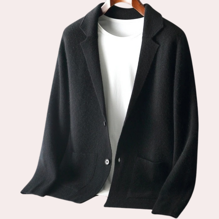 100% Wool Blazer with Notched Lapel and Front Pockets – Ewan