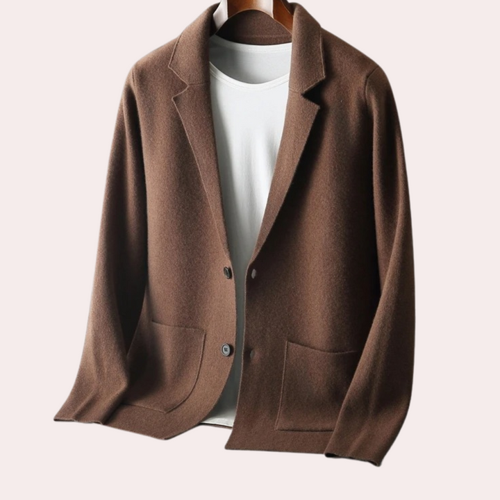 100% Wool Blazer with Notched Lapel and Front Pockets – Ewan