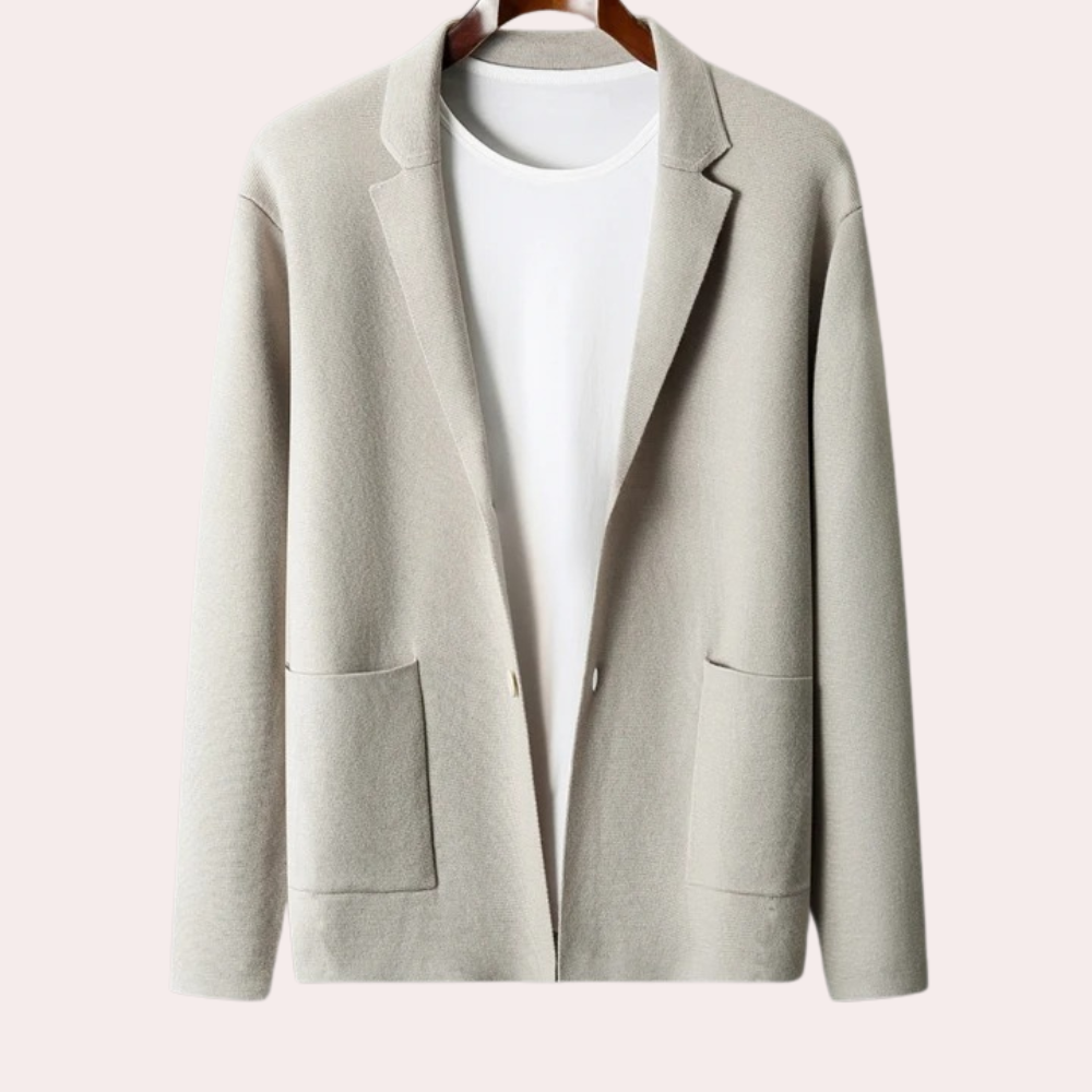 100% Wool Blazer with Notched Lapel and Front Pockets – Ewan