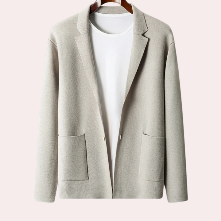 100% Wool Blazer with Notched Lapel and Front Pockets – Ewan