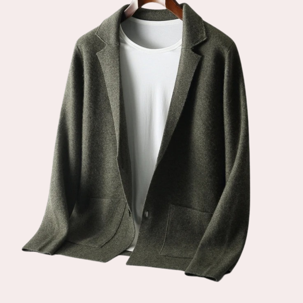 100% Wool Blazer with Notched Lapel and Front Pockets – Ewan