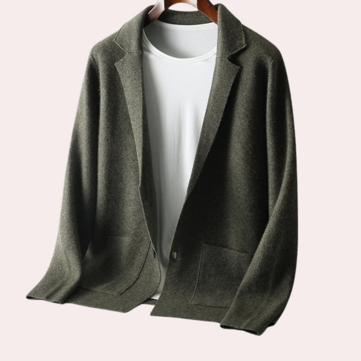 100% Wool Blazer with Notched Lapel and Front Pockets – Ewan