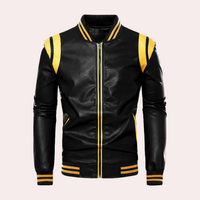Men's Bomber Jacket with Zip and Sporty Stripes – Dorian