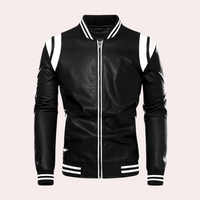 Men's Bomber Jacket with Zip and Sporty Stripes – Dorian
