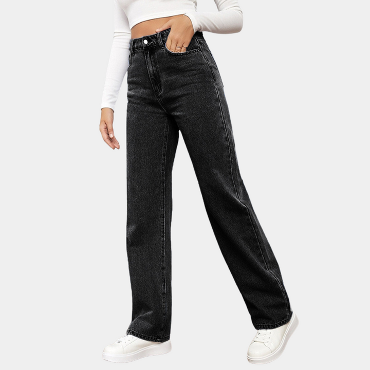 High Waist Baggy Ladies Jeans – Elara