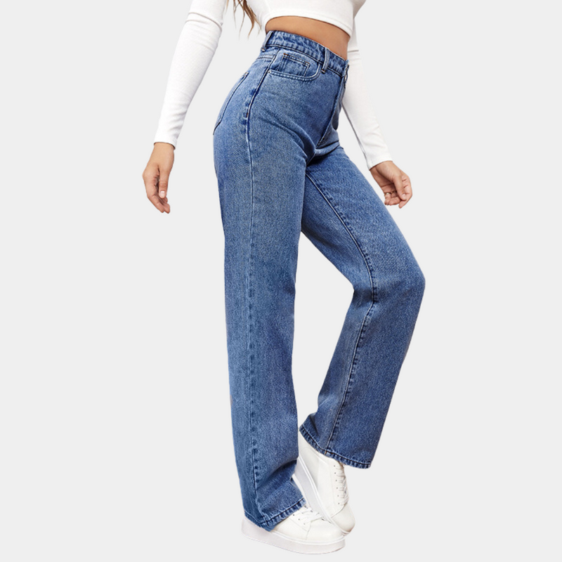 High Waist Baggy Ladies Jeans – Elara