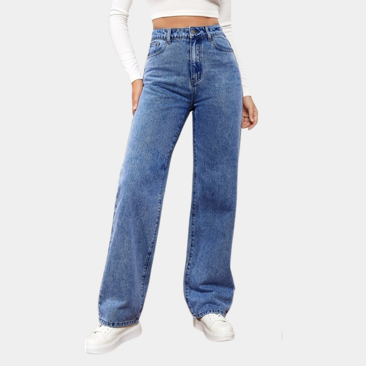 High Waist Baggy Ladies Jeans – Elara