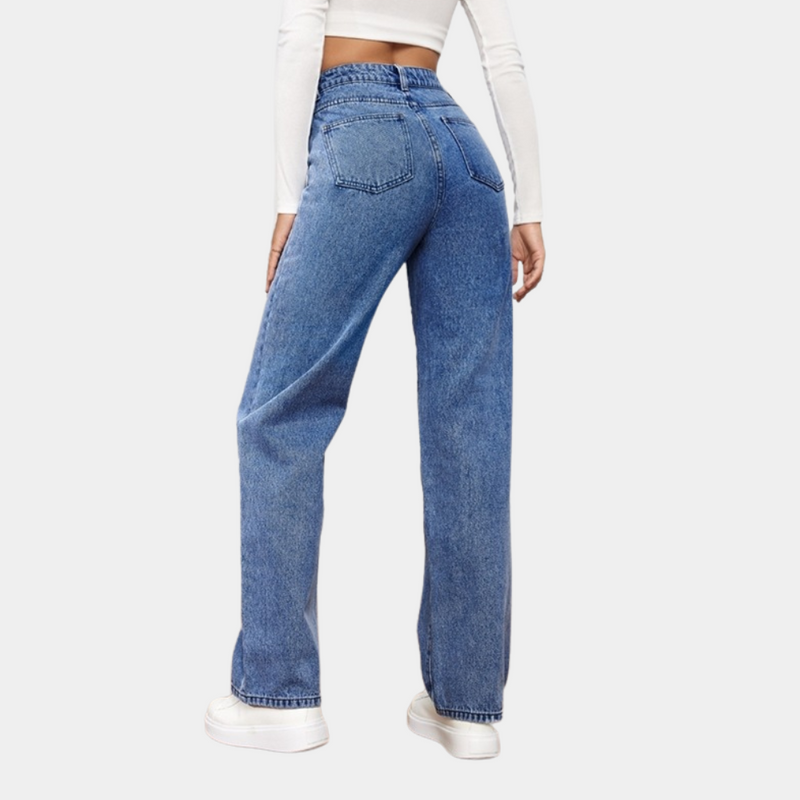 High Waist Baggy Ladies Jeans – Elara