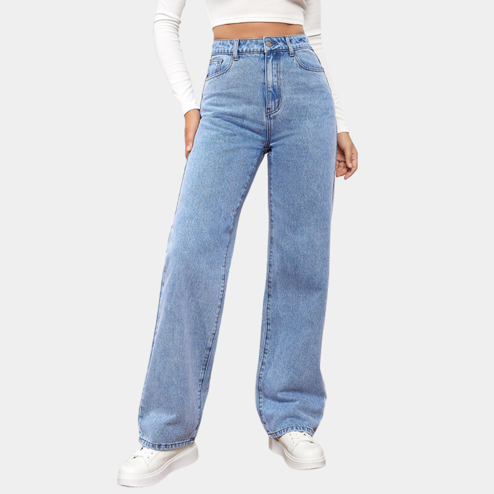 High Waist Baggy Ladies Jeans – Elara