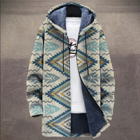 Retro Men's Jacket with Colour Block Print and Hood - Eliano