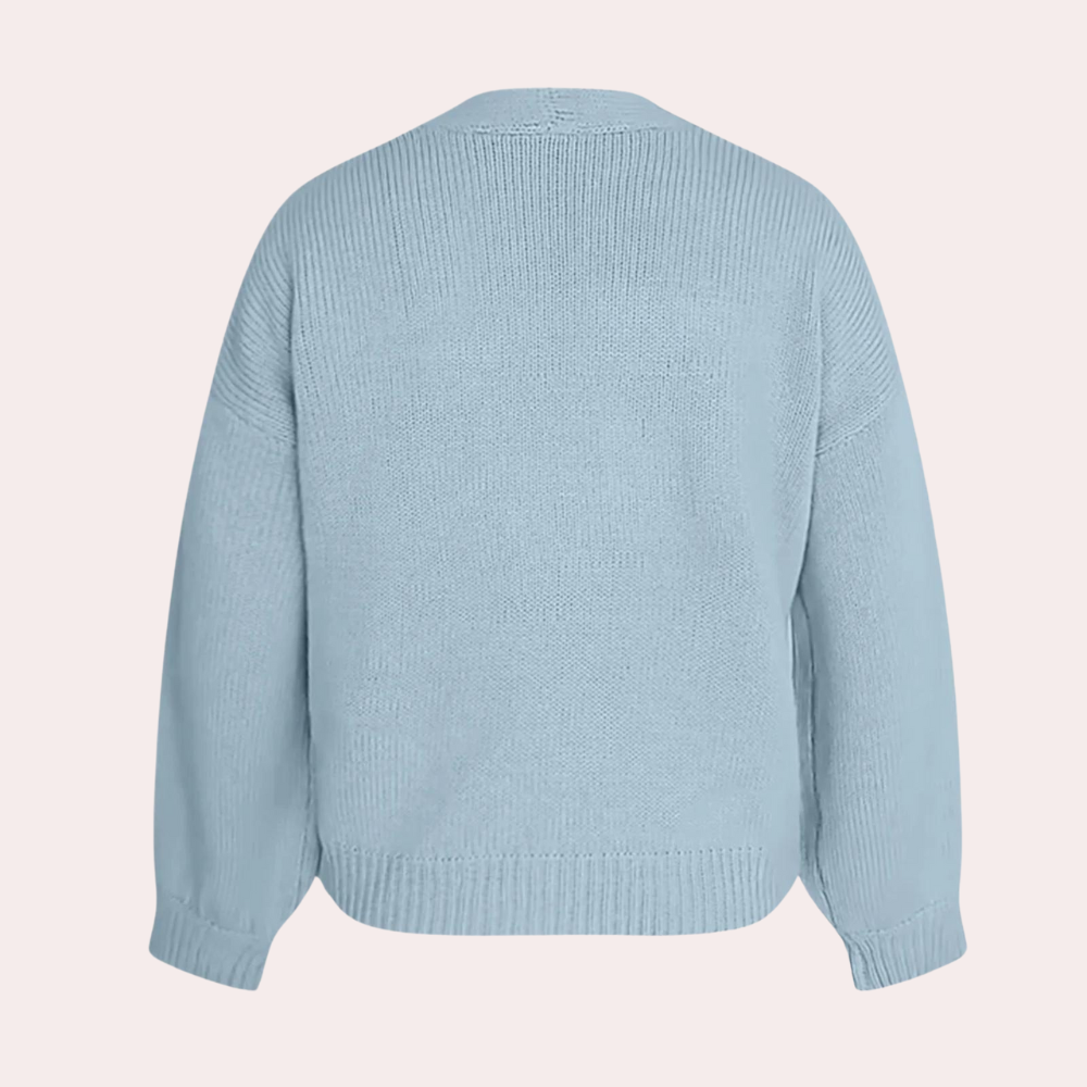 Knitted Women's Cardigan with 3D Flowers – Maribel