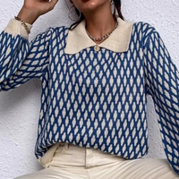 Knitted Women's Sweater with Collar – Solveig