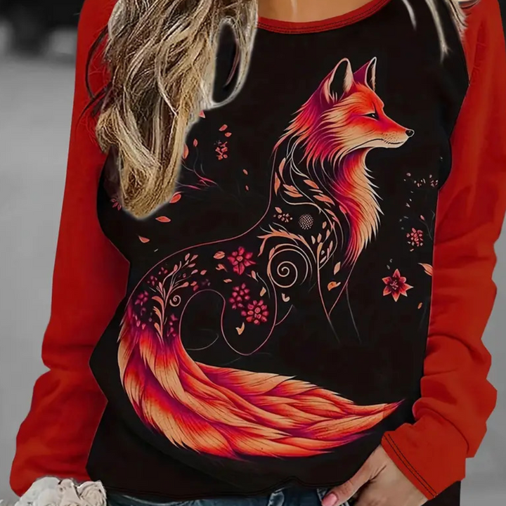 Ladies Sweatshirt with Fox Print – Nora