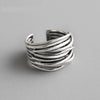 Silver Adjustable Layered Ring – Liora