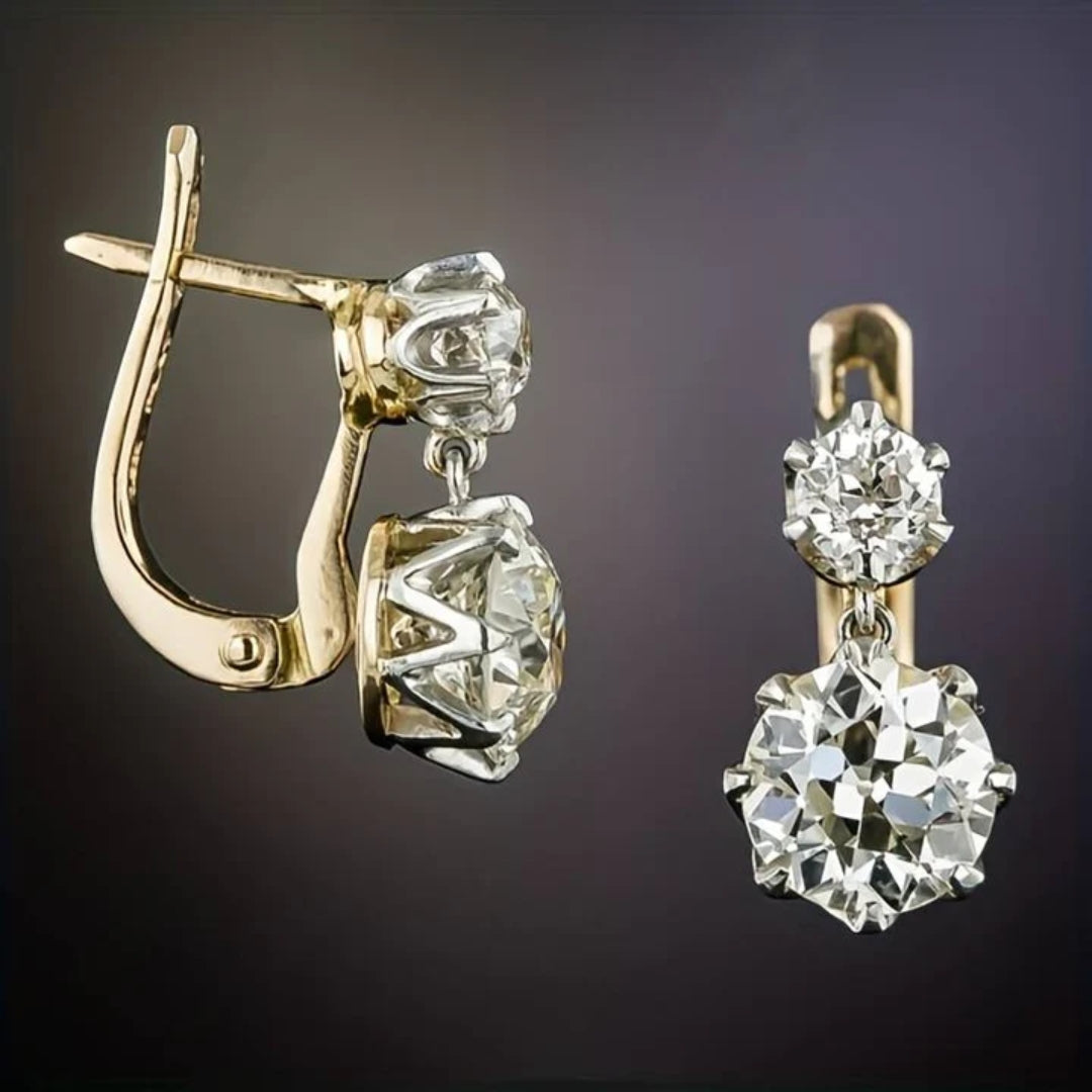 Gold Zirconia Earrings - Selene