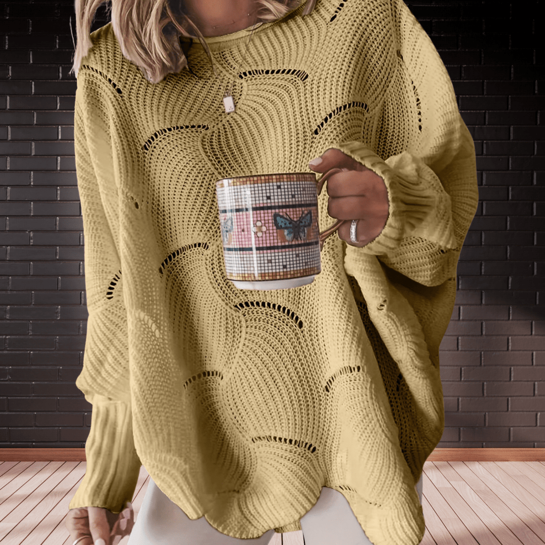 Ladies' autumn jumper made from ribbed fabric with an asymmetric hem – Annelie