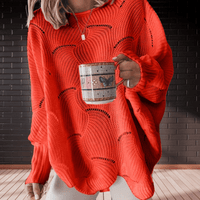 Ladies' autumn jumper made from ribbed fabric with an asymmetric hem – Annelie