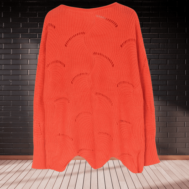 Ladies' autumn jumper made from ribbed fabric with an asymmetric hem – Annelie