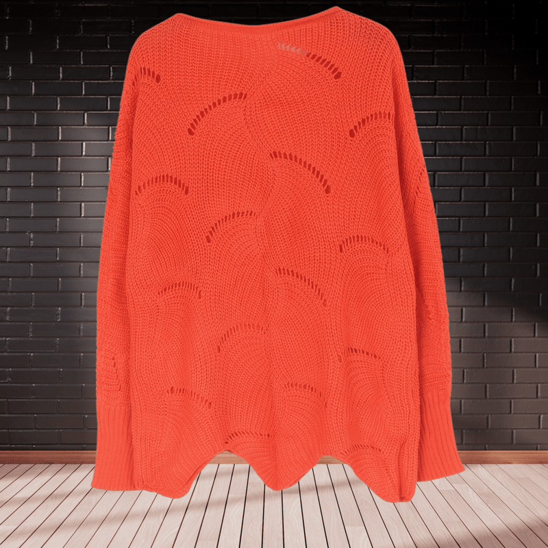 Ladies' autumn jumper made from ribbed fabric with an asymmetric hem – Annelie