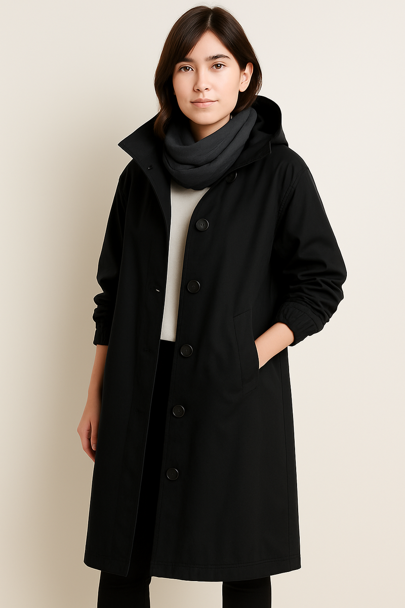 Long ladies' trench coat with hood – Ranya autumn edition
