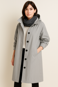 Long ladies' trench coat with hood – Ranya autumn edition