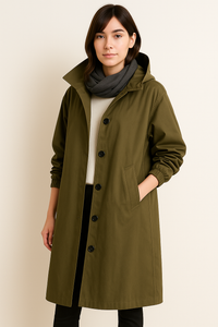 Long ladies' trench coat with hood – Ranya autumn edition