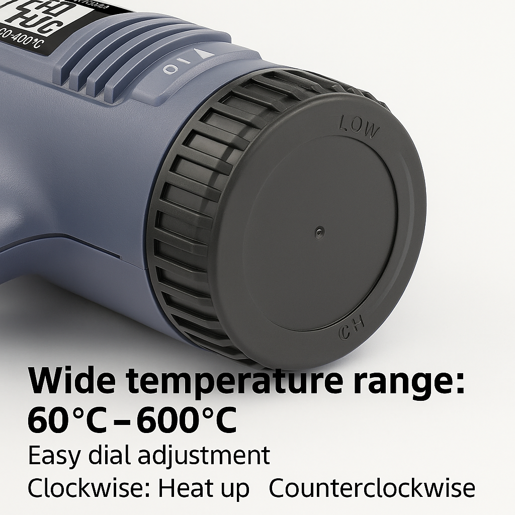 2000W Industrial Electric Heat Gun with Digital LCD Display Adjustable Temp – ProTherm