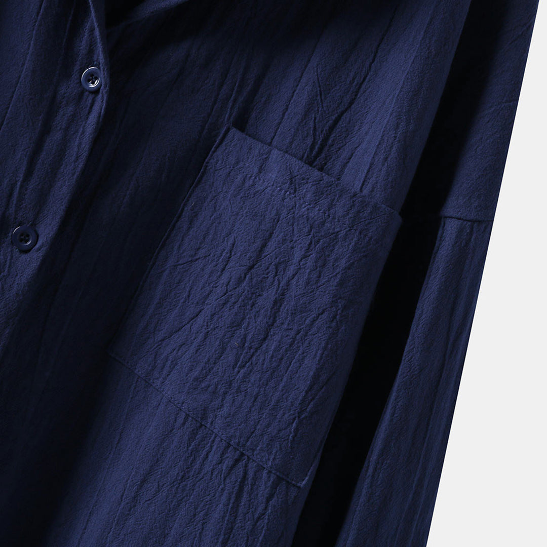 Lightweight Ladies' Blouse with Long Sleeves and Front Pockets – Selene