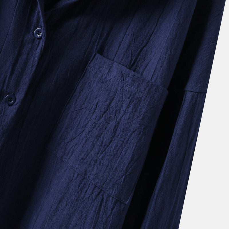 Lightweight Ladies' Blouse with Long Sleeves and Front Pockets – Selene