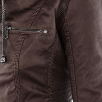 Double-Lined Leather Jacket With Hood | Warm & Stylish Women's Coat