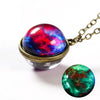 Luminous Glass Orb Pendant Necklace with Stainless Steel Chain