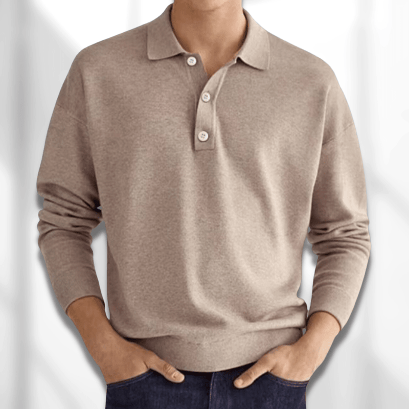 Autumnal Modern Fit Long Sleeve Men's Polo – Lennard