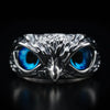 Silver Owl Eye Ring | Unique Animal Design | Adjustable