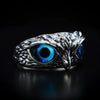 Silver Owl Eye Ring | Unique Animal Design | Adjustable