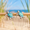 Ocean Turtle Earrings in Opal and Silver – Elena