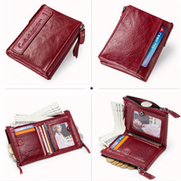 Double-Zip Compact Wallet – Practical Elegance in Soft Leather