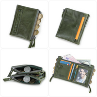 Double-Zip Compact Wallet – Practical Elegance in Soft Leather
