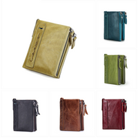 Double-Zip Compact Wallet – Practical Elegance in Soft Leather