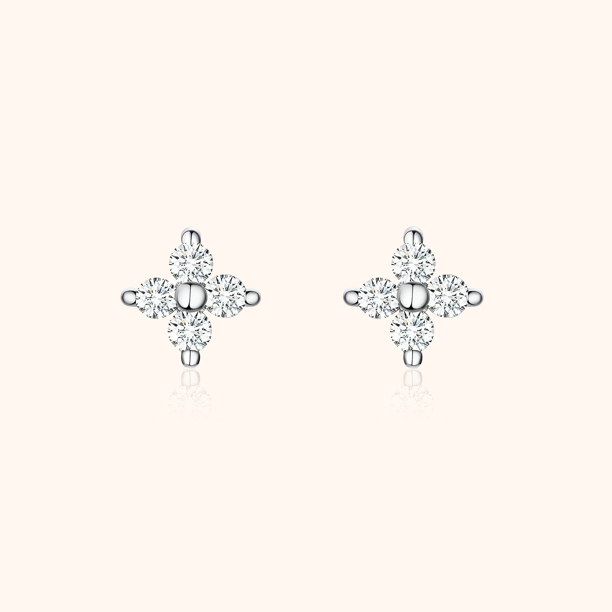 Elise Flower-Shaped Zirconia Earrings