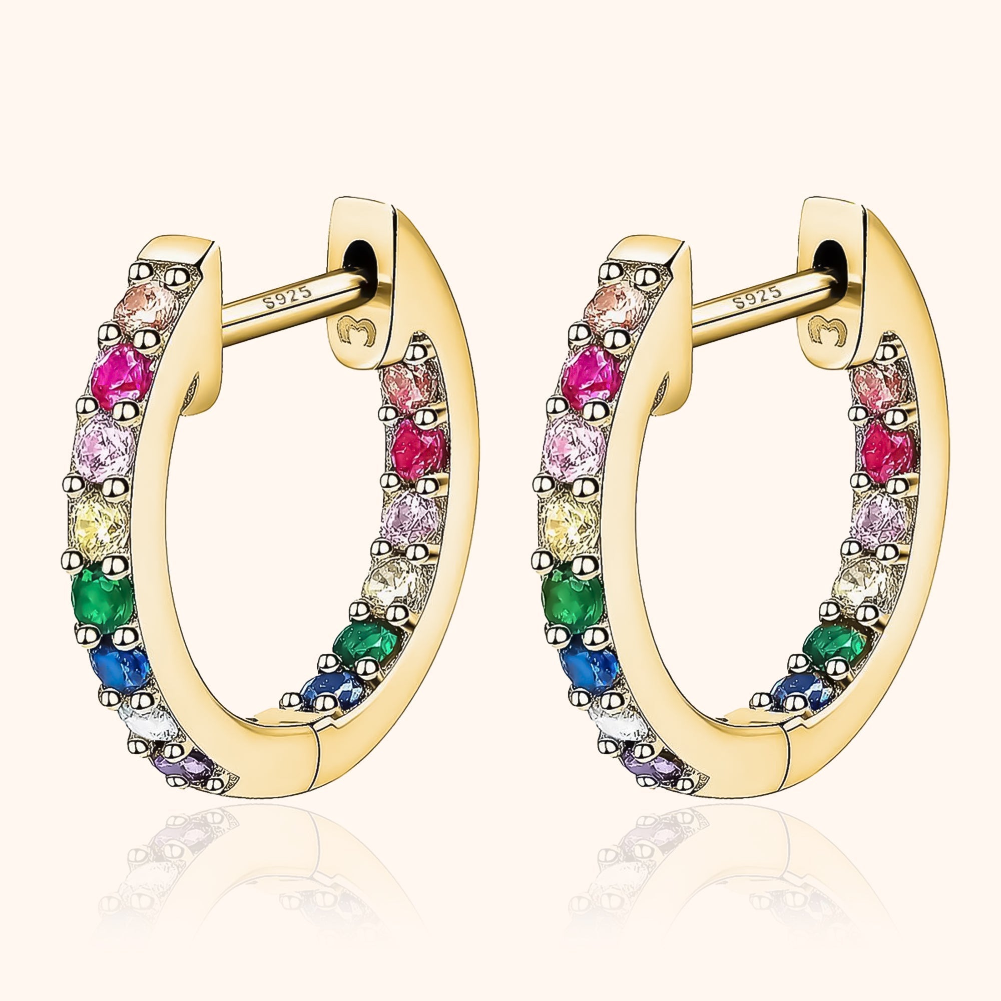 Rainbow Hoop Earrings - Sofia