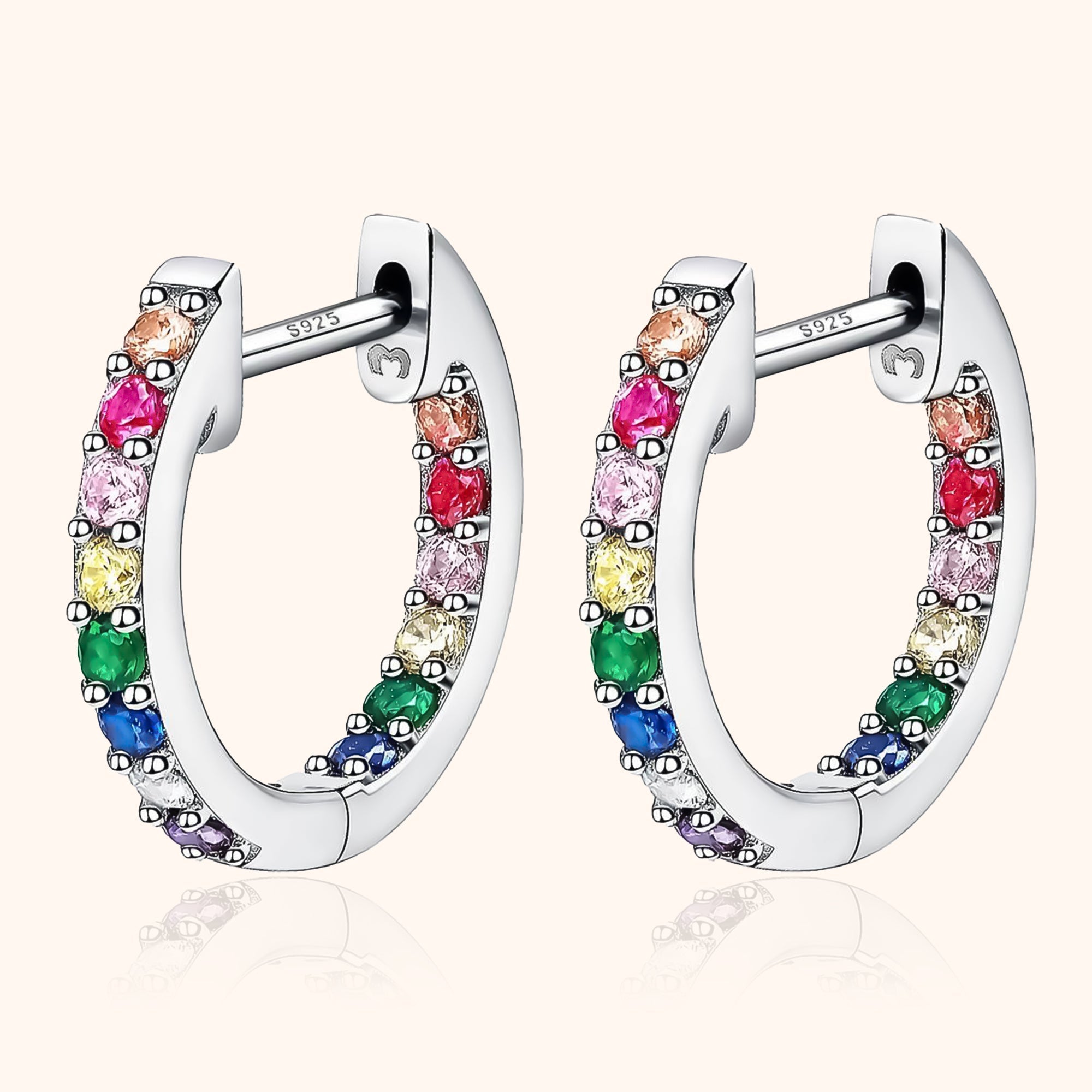 Rainbow Hoop Earrings - Sofia