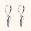 Althea Hoop Earrings with Feather and Heart