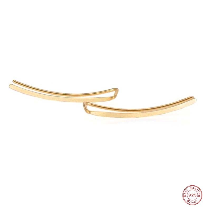 Elegant Sterling Silver Ear Cuff for Women | Smooth Long Line Design