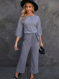 Ladies' jumpsuit with tie belt – Selina Autumn edition