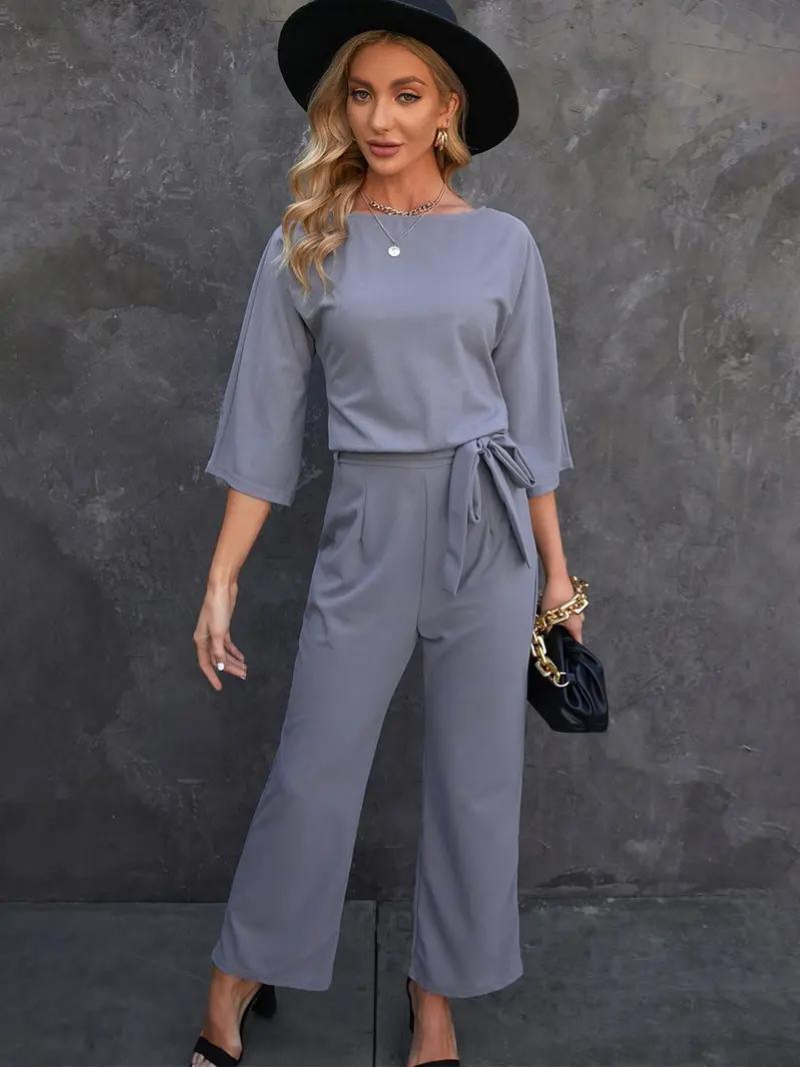 Ladies' jumpsuit with tie belt – Selina Autumn edition