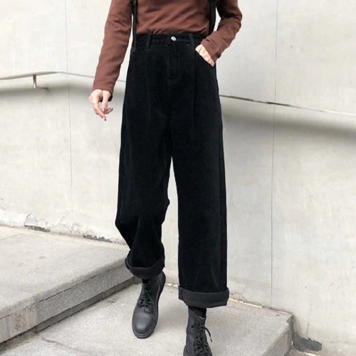 Ladies' corduroy trousers with wide leg – Emily Autumn Edition