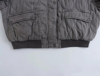 Women's Oversized Grey Bomber Jacket - Alexa