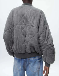 Women's Oversized Grey Bomber Jacket - Alexa